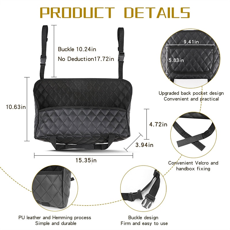 Car Handbag Holder Between Seats Large Capacity Purse Handbag Holder For Cars Between Seats Auto Storage Accessories For Women Interior Automotive Organizer Net Pocket With An Extra Rear Pocket 2025 - $17.99 –P3