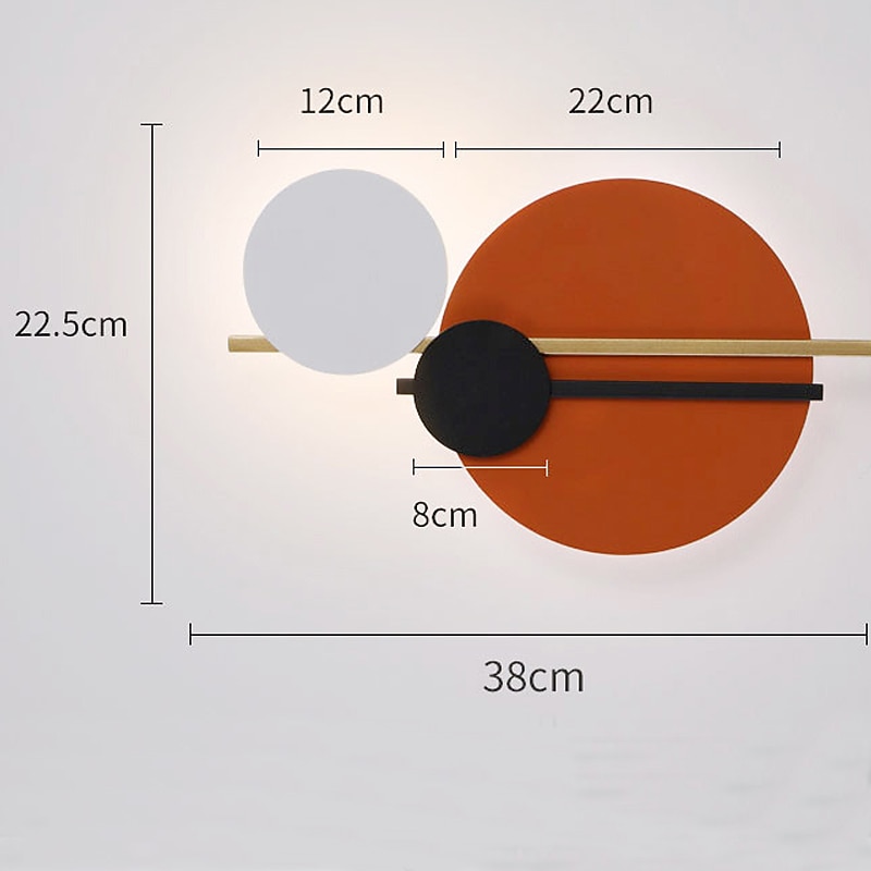 applique da parete a led cerchio design dimmerabile 38 cm corridoio creativo camera da letto soggiorno sfondo decorazione della parete applique da parete illuminazione 110-240 v del 2026 a $132.99 –P5
