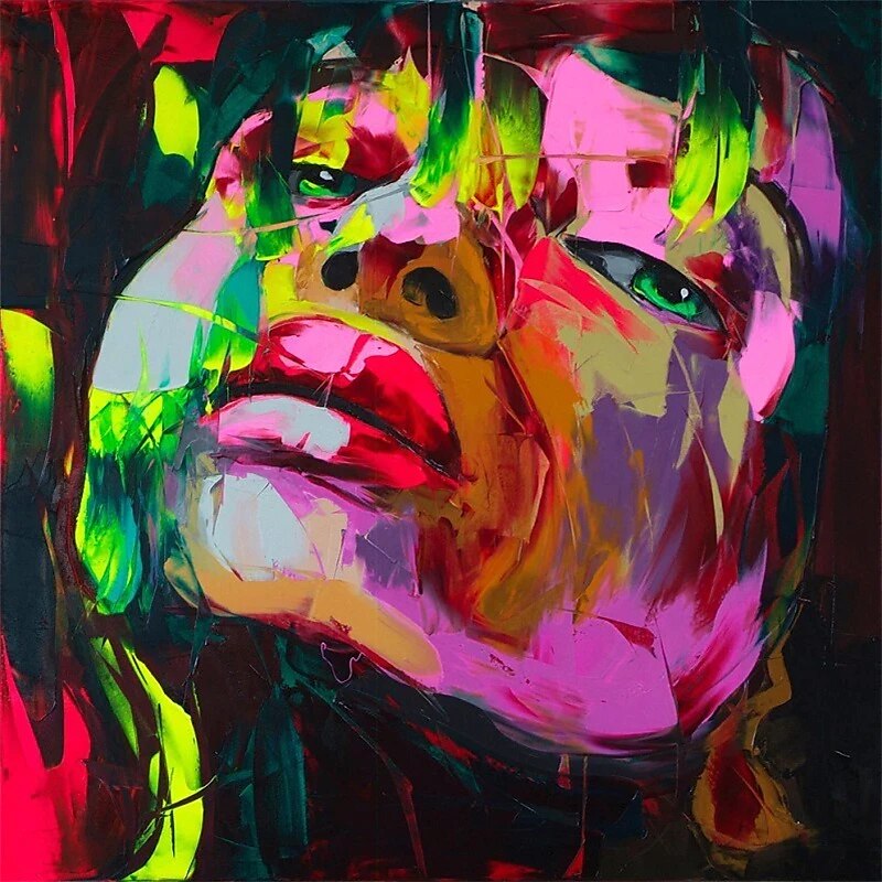 Mintura main visage peinture à l'huile sur toile mur art décoration moderne figure abstraite image pour la décoration intérieure roulé sans cadre non étiré peinture de 2025 ? $73.99 –P9
