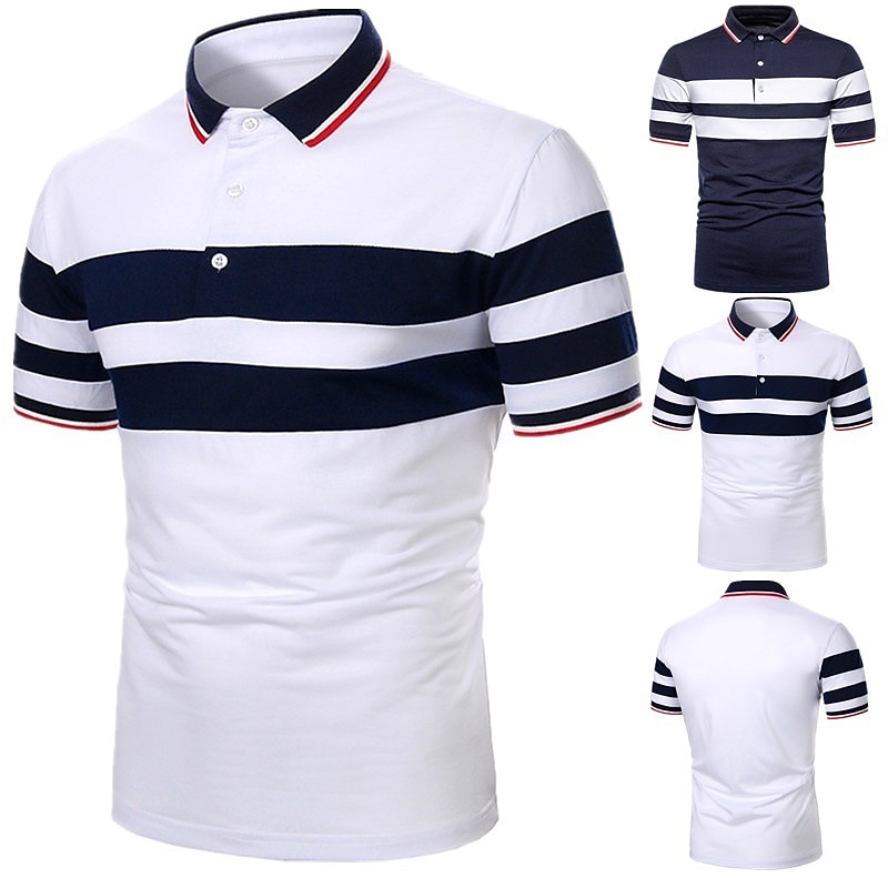 Voor heren POLO Shirt Golfshirt Casual Feestdagen Klassiek Korte mouw Modieus Basic Kleurenblok nappi Zomer Normale pasvorm Zwart Wit Donker rood Donker Marine Grijs POLO Shirt 2025 - $12.49 –P1