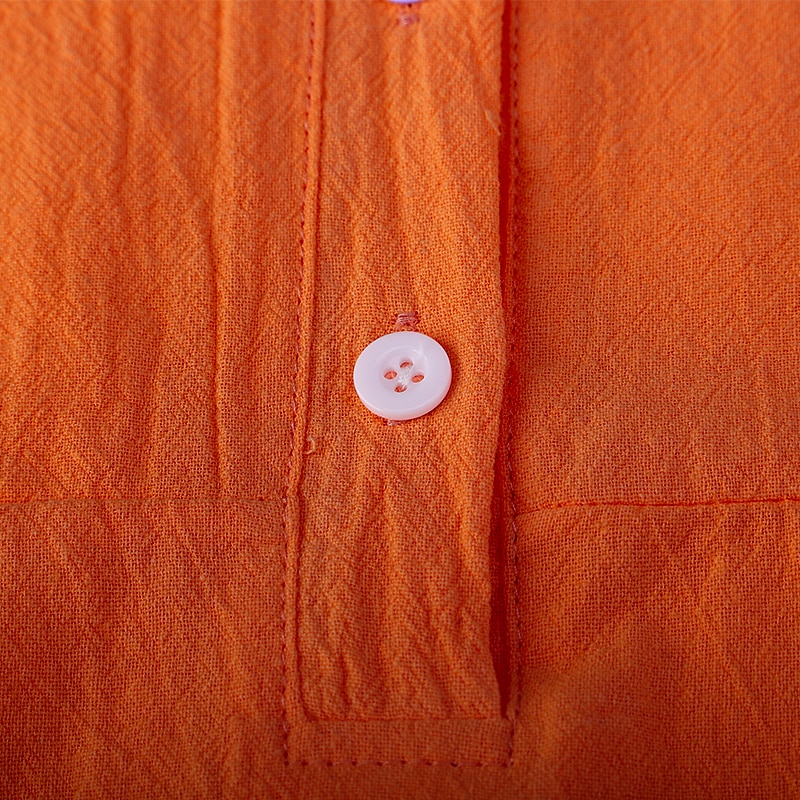 Women‘s Casual Dress Cotton Linen Dress Shift Dress Knee Length Dress Gray Khaki Orange Dark Gray long Length Sleeve Pure Color Pocket Button Spring Summer Fall Crew Neck Basic Loose S M L XL XXL 2023 - HK $171.89 –P2