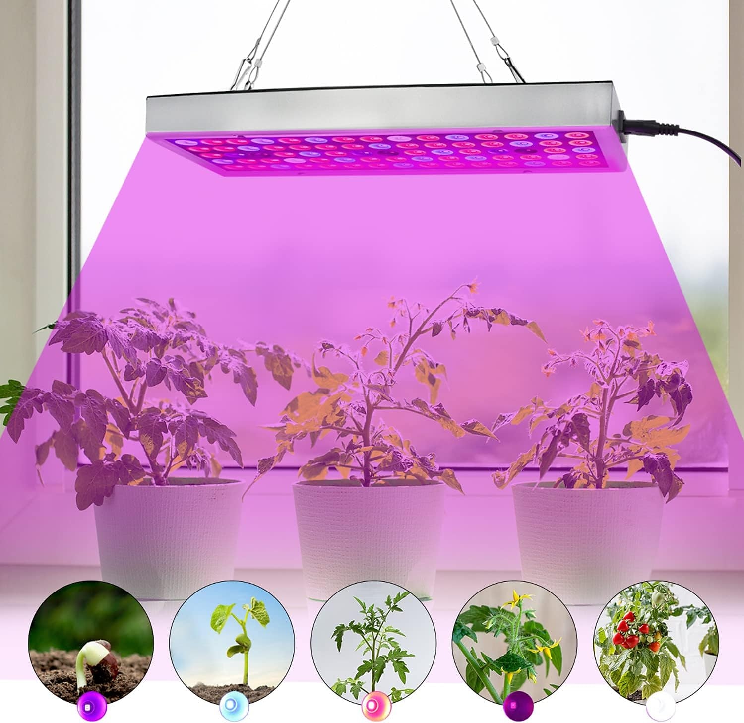 uv svart ljus ir fullspektrum led växande ljuspanel - 45w, 144 lysdioder för inomhusväxtodling, hydrokultur och växthus 2025 - $41.99 –P4