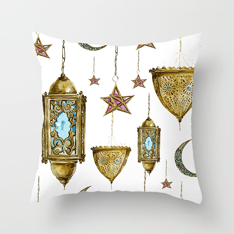 ramadan kareem kuddfodral eid mubarak 1 st mjukt dekorativt fyrkantigt kuddfodral örngott för sovrum vardagsrum soffa soffstol maskintvättbar 2025 - $10.99 –P12