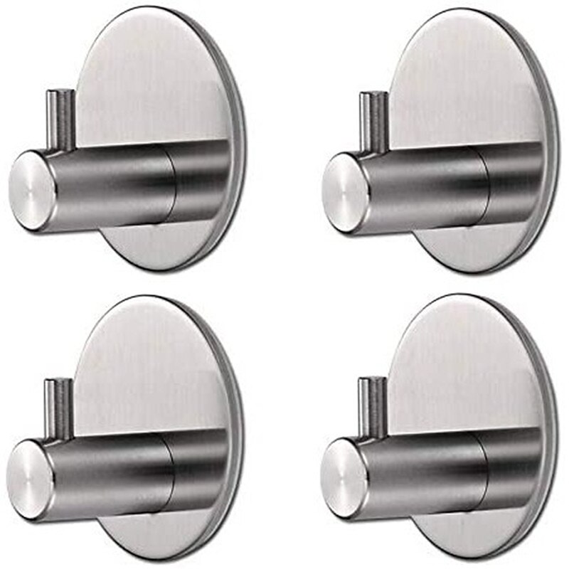 ganci da parete 4 pezzi autoadesivi durevoli appendiabiti da parete in acciaio inossidabile 304 impermeabili antiruggine per bagni cucina 3m del 2025 a GBP £12 –P4
