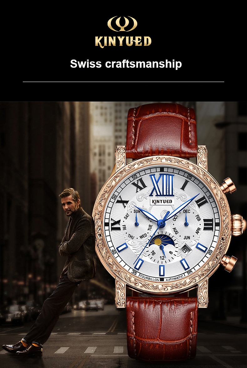 Kinyued swiss shop mechanical tourbillon