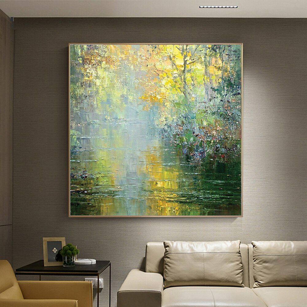 Hang-Dipinto ad olio Dipinta a mano Quadrato Astratto Moderno Include interno della montatura del 2025 a $122.99 –P4
