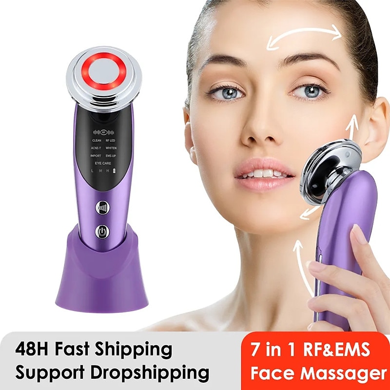 7 in 1 Facial Lifting Device EMS Radiofrequency Micro Current Rejuvenation Facial Massager Light Therapy Anti-aging Anti-wrinkle Beauty Instrument 2025 - $35.99 –P1