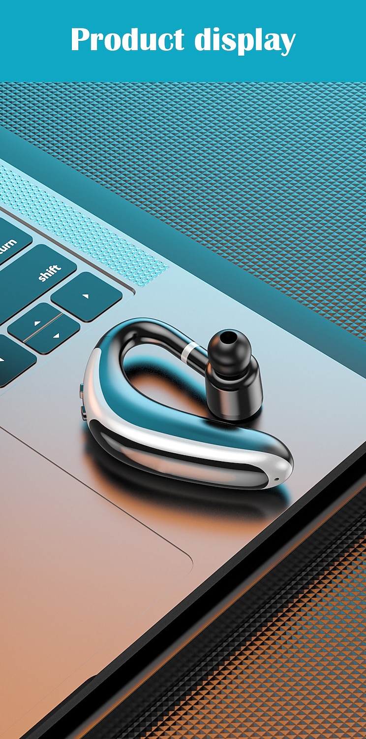 беспроводная гарнитура bluetooth 5.0 водонепроницаемая спортивная bluetooth-гарнитура бизнес-наушники с ушным крючком наушники для вождения дальнобойщика наушники с шумоподавлением с микрофоном для 2025 - $11.99 –P10