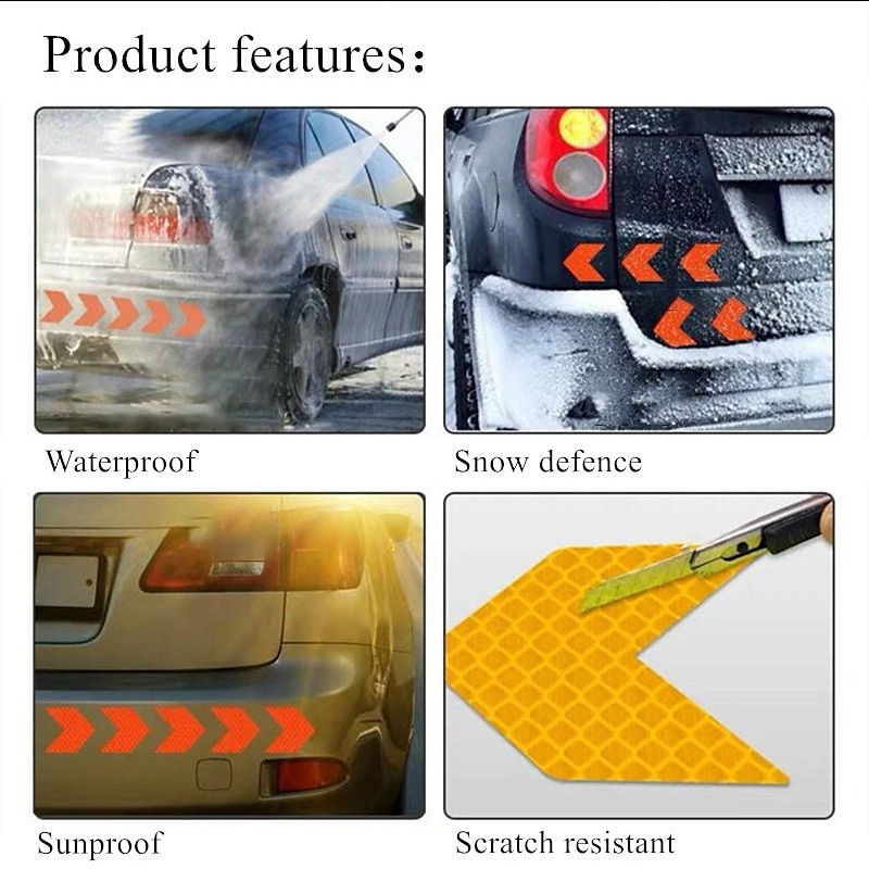 10pcs/set Car Auto Assorted Colors Sticker Self Adhesive Reflective Arrow Sign Tape 2025 - $11.99 –P6