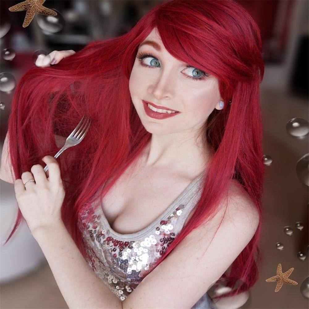 Косплэй парики Красный Вино Кудрявый Искусственные волосы Длинные парики Жен. парики Для вечеринки 2026 - $30.99 –P7