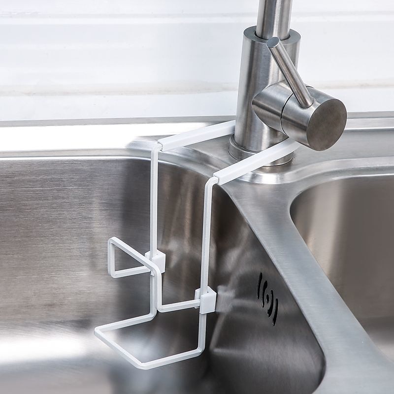 Soporte de esponja duradero para fregadero, organizador pequeño de metal para cocina y baño, escurridor de platos líquidos, estante para grifo, ducha conveniente 2025 - $11.99 –P1