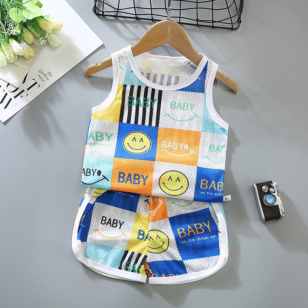 2 elementy Brzdąc Dla chłopców Tank top i spodenki Strój Zwierzę Kreskówki Bez rękawów Bawełna Ustawić Na zewnątrz Moda Codzienny Lato Wiosna 3-7 lat Niebieski dinozaur Pióro Samochód 2025 - $7.99 –P3