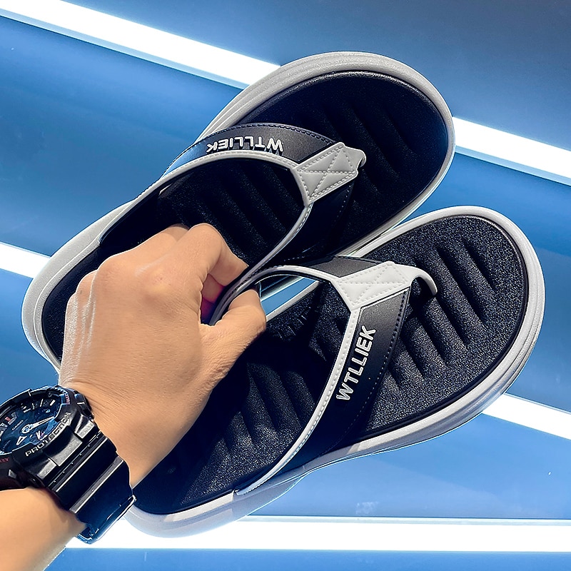 Men's Slippers & Flip-Flops Flat Sandals Flip-Flops Walking Casual Beach Daily EVA Breathable Black Blue Khaki Summer 2025 - $29.99 –P9