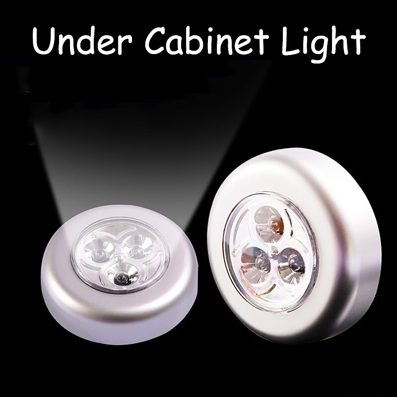 4 PCS Emergency Wall Light 3 LED Kitchen Under Cabinet Closet Light with Sticker Tap Touch Lamp Space Sticker Wireless Wall Lamp Wardrobe Bedroom Kitchen 2025 - $10.49 –P4