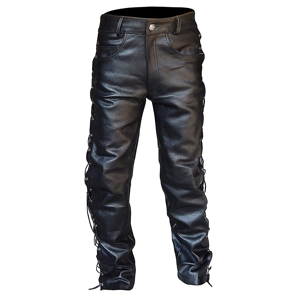 Punk & Gothic Medieval Steampunk Pants Straight Leg Motorcycle Pants Riders Bikers Men's Casual Daily Adults' Pants 2025 - $48.99 –P2