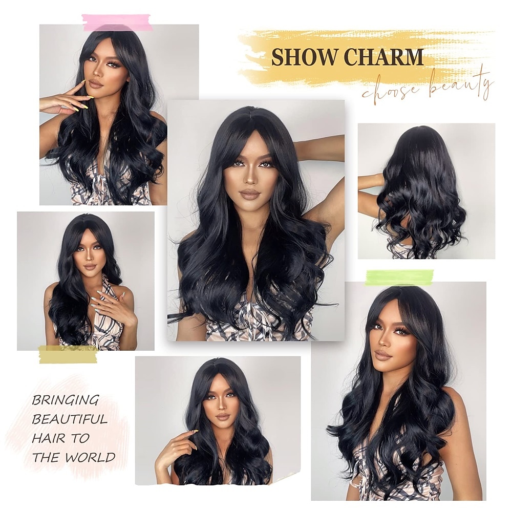 Long Auburn Wig with Bangs Layered Curly Orange Wigs for Women Natural Synthetic Wigs for Daily Use 2025 - $34.99 –P10