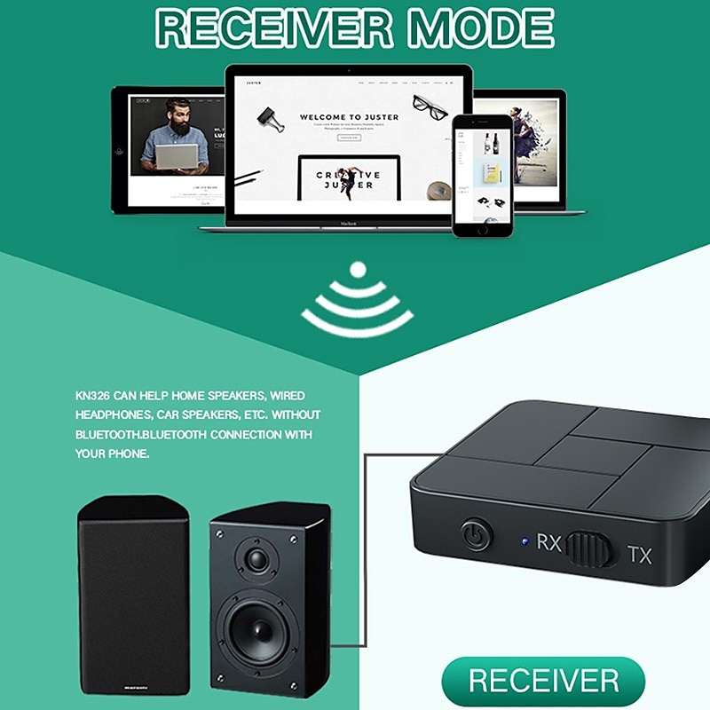 2 in 1 Wireless Bluetooth 5.0 Transmitter Receiver Portable Stereo Audio Music Receiver Adapter 3.5mm AUX Jack for Home TV Computer Speaker 2025 - $14.99 –P2
