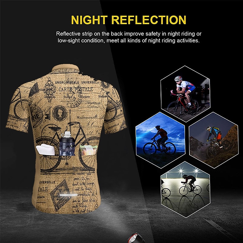 Voor heren Wielrenshirt Grafisch Grappig Korte mouw Fietsen Shirt Kleding Bovenlichaam met 3 achterzakken Bergracen Wegwielrennen Sneldrogend Reflecterende strips Achterzak Vochtregelerend Sport Rood 2026 - $30.99 –P4