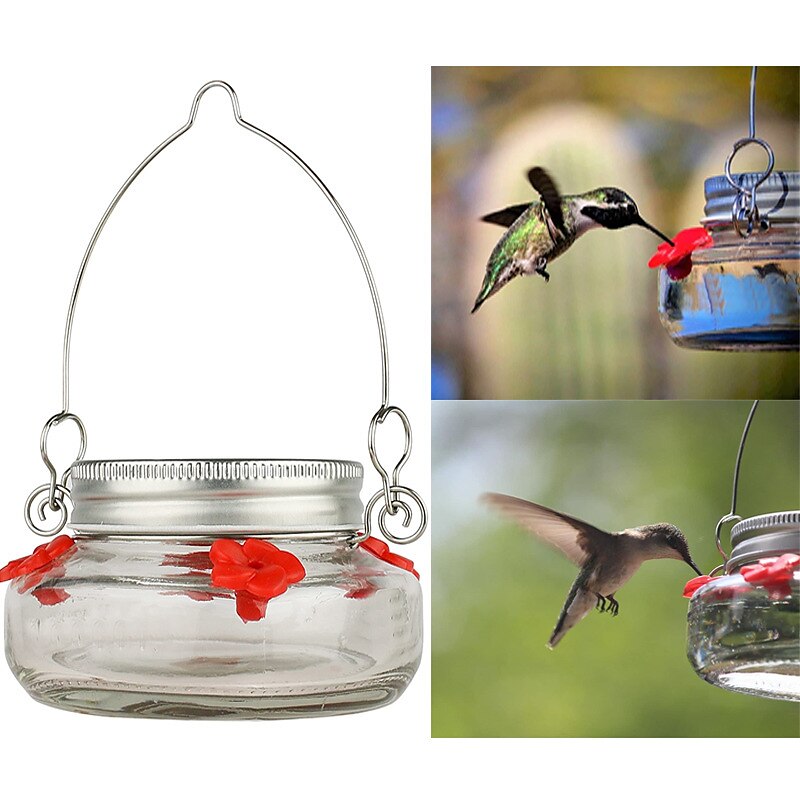 kolibri etető négy virágos befőttesüveg madáretető kolibri madáretető 10x10x6,5cm 2025 - $9.99 -P6
