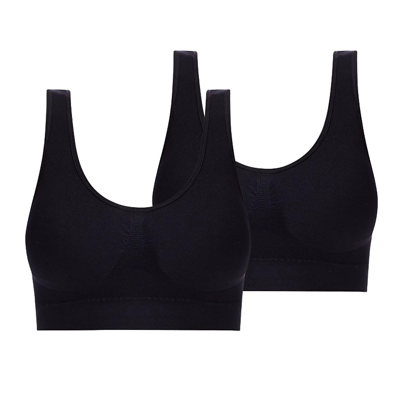 2 Pack Underwear Women's Plus Size Deep U Comfortable Beauty Back Yoga Vest with Pads No Steel Ring Gathered Shock-proof Sports Bra Home Outfits 2025 - $16.99 –P18