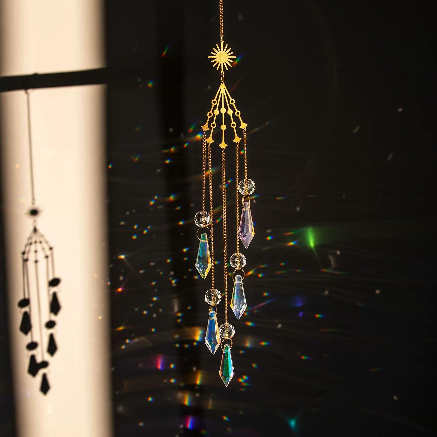 carillons éoliens en cristal attrape-soleil - attrape-soleil intérieur fenêtre larme cristal perles prisme attrape-soleil jardin extérieur décorations pour la maison décor suspendu pour plafond attrape-lumière de cuisine de 2025 ? $10.49 –P4