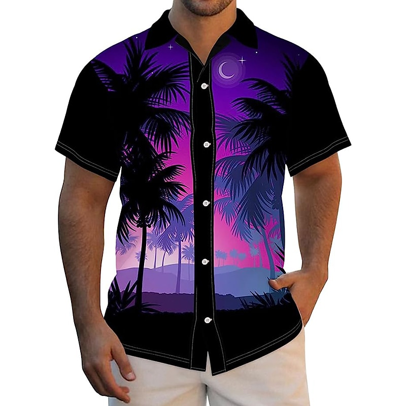 Férfi Autó Kókuszfa Trópusi növények Ing Hawaii ing Aloha ing Rövid ujjú Ing Térfogatcsökkenés Tropikus Divat Hawaii Szabadtéri Utca Hawaii Fekete Sárga Medence S M L 2025 - $24.99 –P8