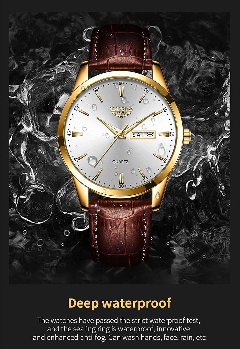 Men Quartz Watch Luxury Business Wristwatch Analog Luminous Calendar Date Week Waterproof PU Leather Watch 2025 - $22.99 –P3