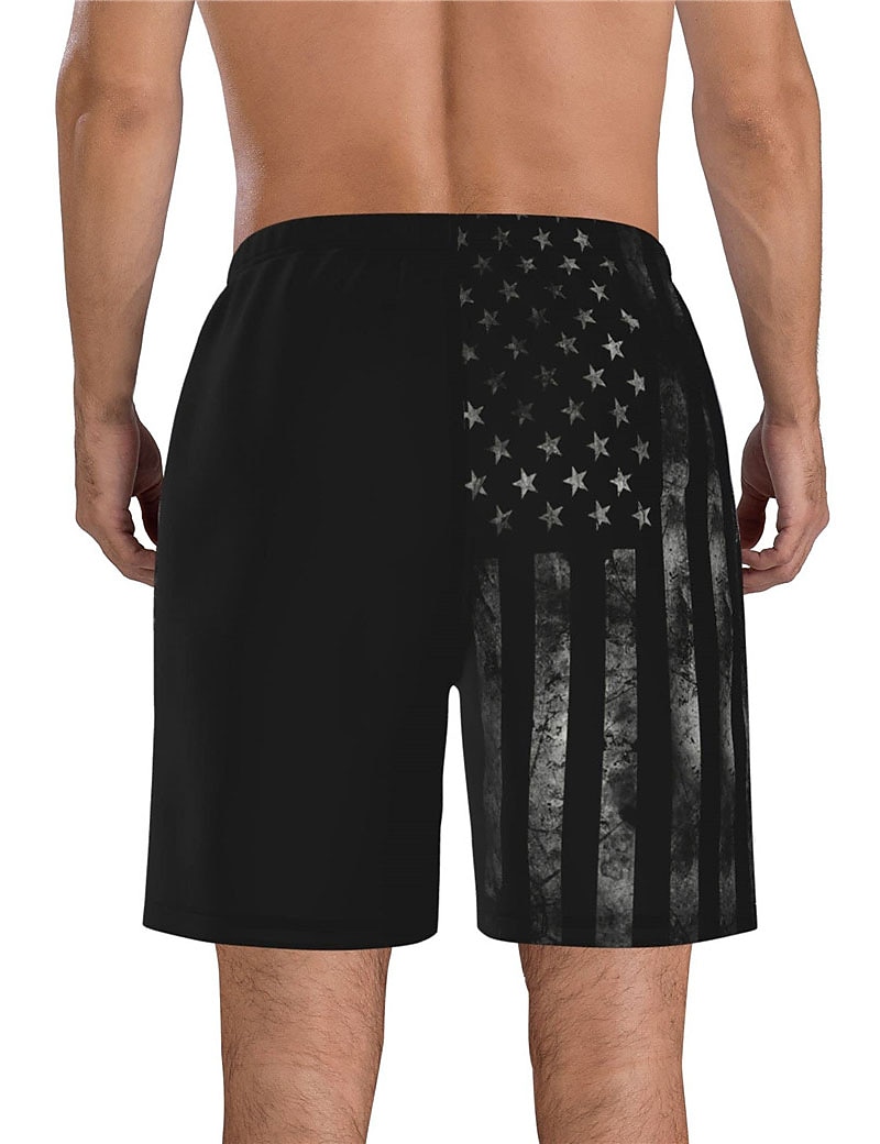 Herr Grafiska tryck Landsflagga Badshorts Boardshorts Medium Midja Hawaiisk Boho Ledigt Dagligen Helgdag Snörning med meshfoder Elastisk midja Designer Kläder 2025 - $19.99 –P8