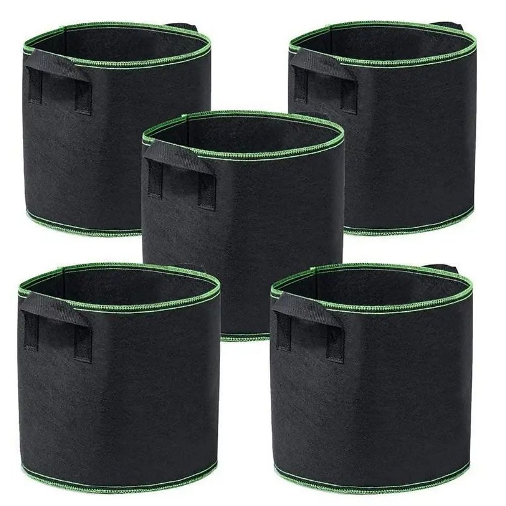 Confezione da 5 sacchi per la coltivazione di piante3/5/7/10 galloni vasi in tessuto per piante contenitore da giardino vasi in tessuto per aerazione resistente tessuto non tessuto addensato sacchetti del 2025 a $11.99 –P3