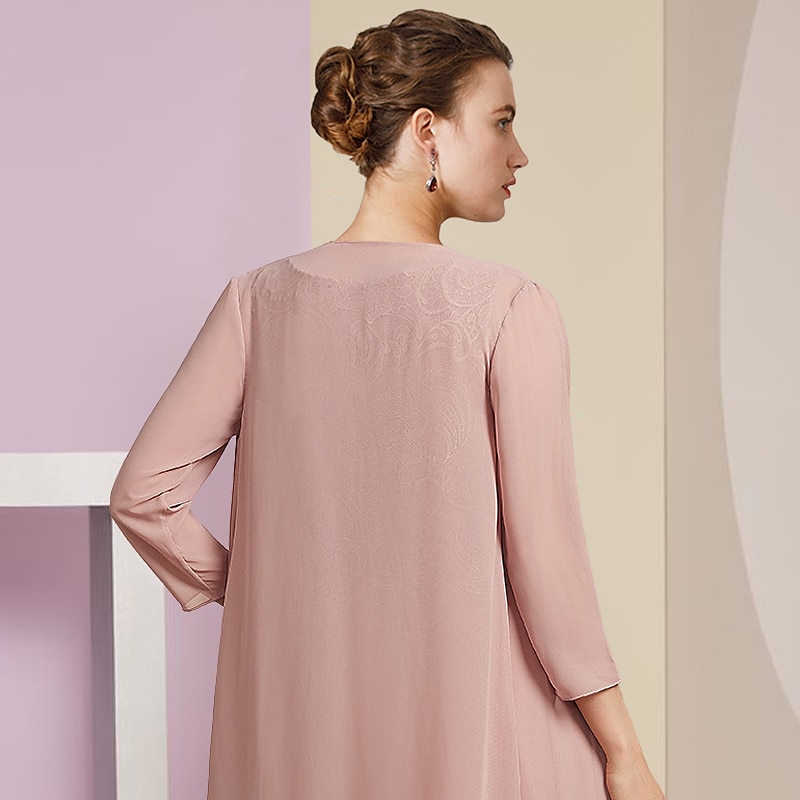 Strandbryllup Jumpsuit  Buksedrakt 3-delt Mor til bruden Formell Bryllupsgjest Elegant Firkantet hals Gulvlengde Chiffon Blonde Uten ermer Wrap inkludert med Applikasjoner fri tilpasset størrelse 2025 - $167.99 –P2