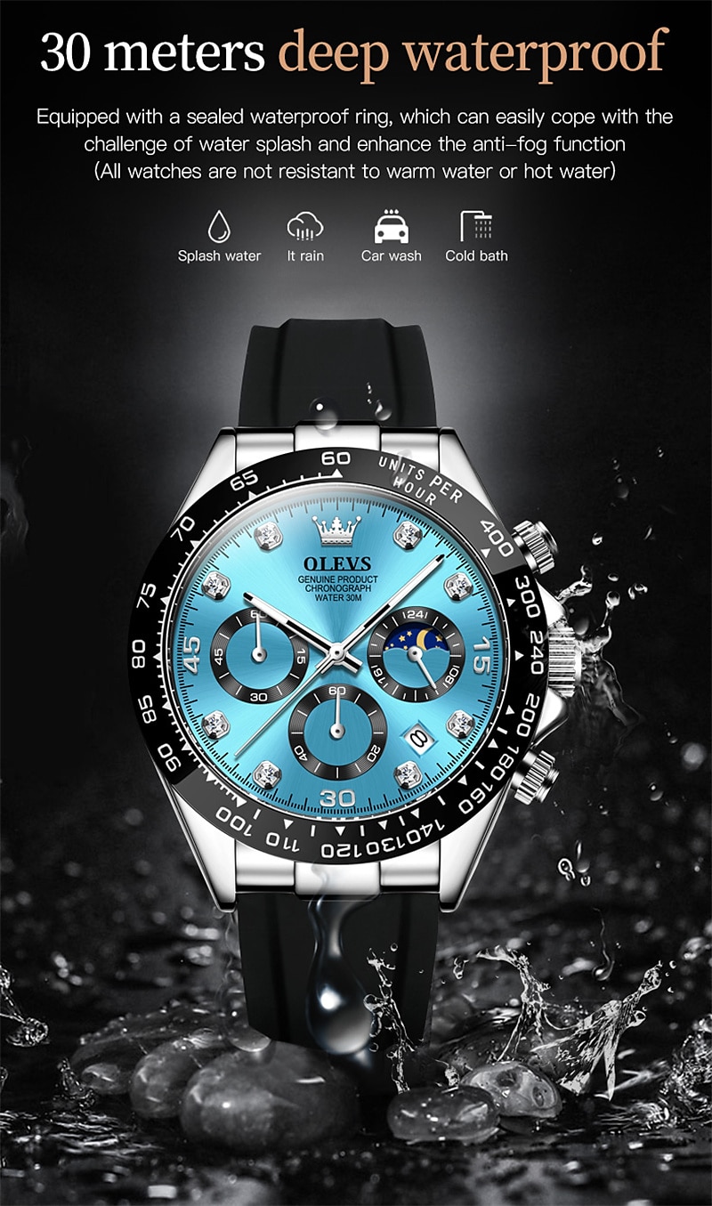 Кварцевые часы OLEV для мужчин спортивные наручные часы светящиеся хронографы с календарем многофункциональные водонепроницаемые с силиконовым браслетом 2026 - $43.99 –P6