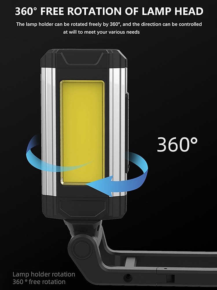 cob work light usb перезаряжаемый супер яркий светодиодный фонарик портативный фонарь для кемпинга с хвостовым магнитом водонепроницаемый регулируемый фонарь 2026 - $27.99 –P8