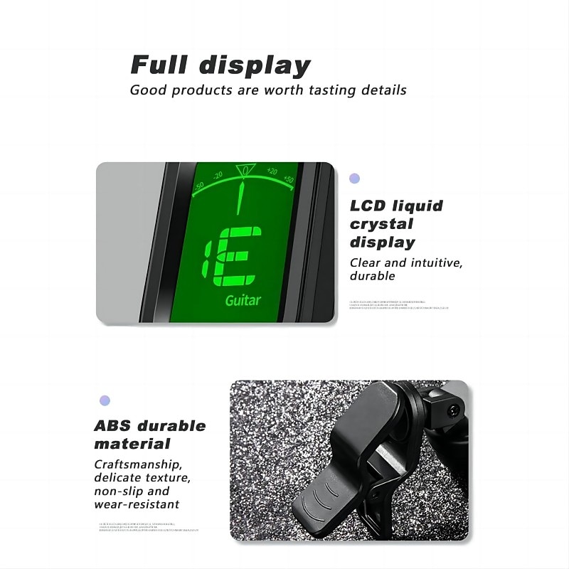 Guitar Tuner Digital Clip-On Tone Tuner for Electric Urikri Bass Violin Universal 360 Degree Rotatable Sensitive Built-in Batter 2025 - $12.99 –P5