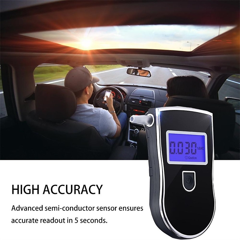Professional Digital Breath Alcohol Tester Breathalyzer Analyzer Detector Practical AT818 2025 - $43.99 –P4