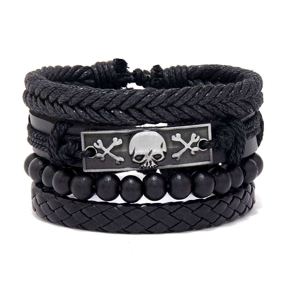 set di combinazioni di braccialetti intrecciati da uomo accessori in lega gioielli fai da te del 2025 a $15.99 –P4
