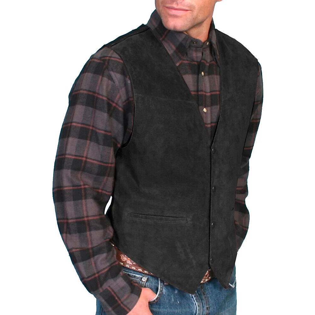 Retro / vintage secolul al 18-lea secolul al 19-lea Vestă Vesta din piele intoarsa West Cowboy Costume de fancy Bărbați Casul / Zilnic Petrecerea Burlăcițelor Adulți Vestă 2026 - $34.99 –P3