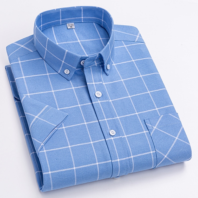 Herren Oberhemd Gestreiftes Hemd Hemd Oxford Hemd Kariert / Gestreift / Chevron Hochzeit Büro & Karriere Kastanienbraun Hellgelb Hellblau Weiß Langarm Hemdkragen Frühling Sommer Bekleidung Kreuz 2025 - $31.99 –P16