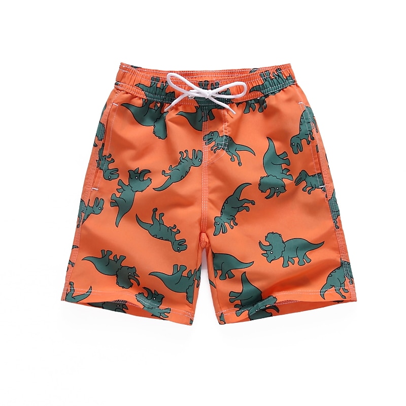 Barn Pojkar Beach Shorts Tecknat Ärmlös Simning Tropisk Orange dinosaurie Sommar Kläder 7-13 år 2025 - $13.49 –P9