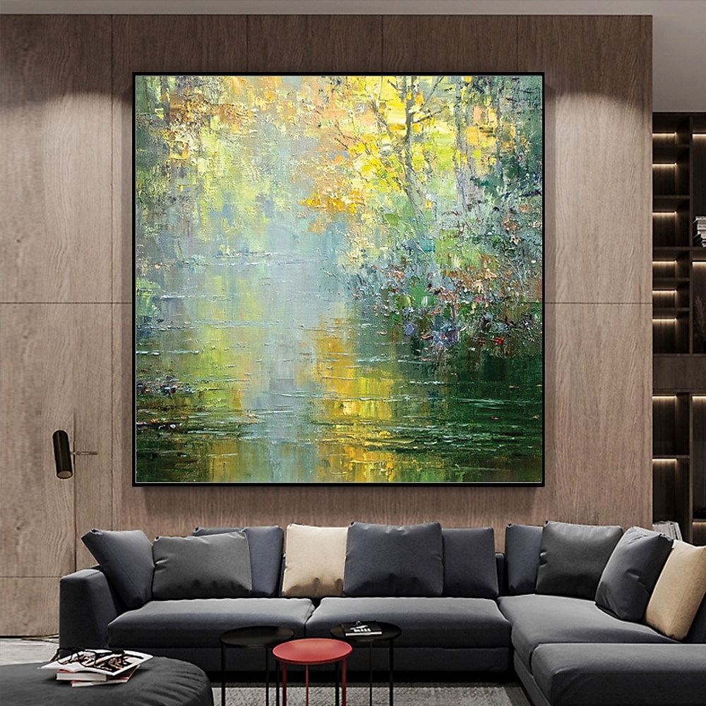 Hang-Dipinto ad olio Dipinta a mano Quadrato Astratto Moderno Include interno della montatura del 2025 a $122.99 –P2