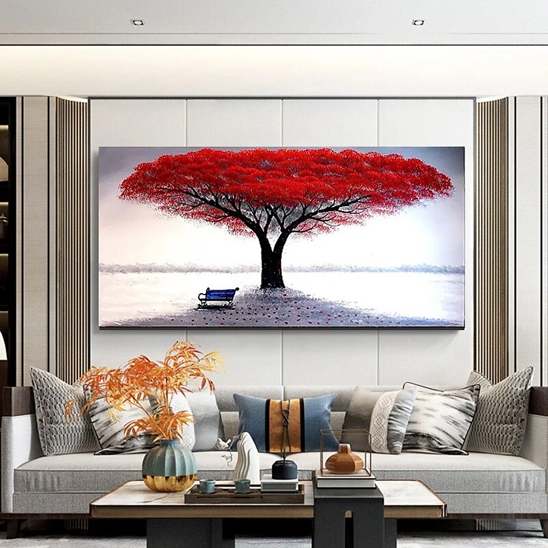 Oil Painting Hand Painted Horizontal Floral / Botanical Comtemporary Modern Stretched Canvas 2025 - $146.99 –P6