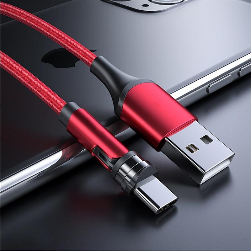 כבל טעינה רב מגנטי 5a 3.3ft 6.6ft usb a to lightning/micro/type c טעינה מהירה 3 in 1 540° מטען טלפון מסתובב כבל usb ניילון קלוע למכשיר iphone/micro usb/type c 2025 - $12.99 –P5