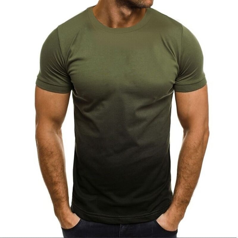 Men's T shirt Tee Tee Top Gradient Crew Neck Street Vacation Short Sleeves Clothing Apparel Fashion Sport Basic 2026 - $13.49 –P8