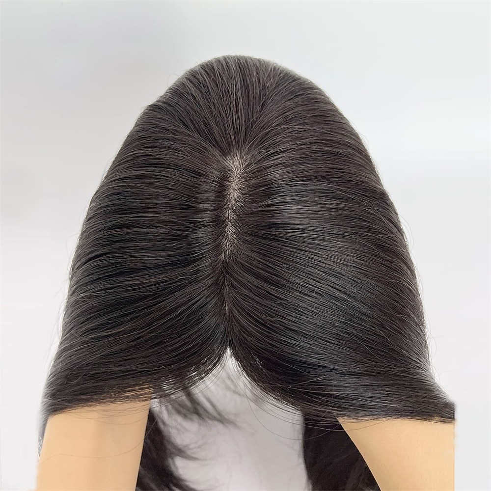 haar toppers voor vrouwen 100% remy menselijk haar topper haarstukje 12*13cm volledige zijde basis steil haar voor dunner wordend haar haaruitval cover grijs haar 2025 - $172.99 –P1