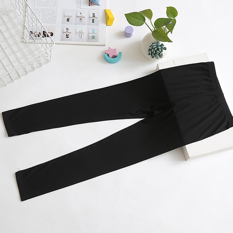 Kinderen Voor meisjes Legging Effen Kleur Actief School Katoen 7-13 jaar Zomer Zwart Wit Blozend Roze 2025 - $7.99 –P8