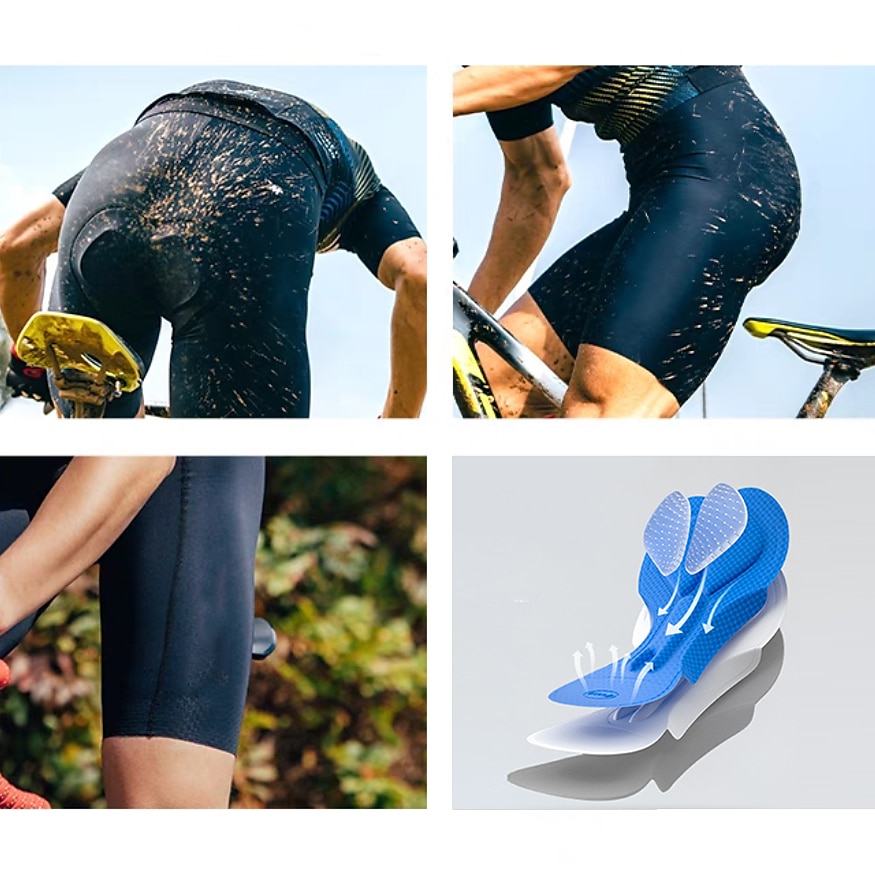 Herre Sykkelshorts Sykkel Fôrede shorts Bunner Fjellsykling Veisykling sport Grafisk Geometrisk 3D Pute Sykling Pustende Hurtigtørkende Gul Rød Polyester Spandex Klær Sykkelklær 2025 - $24.99 -P5
