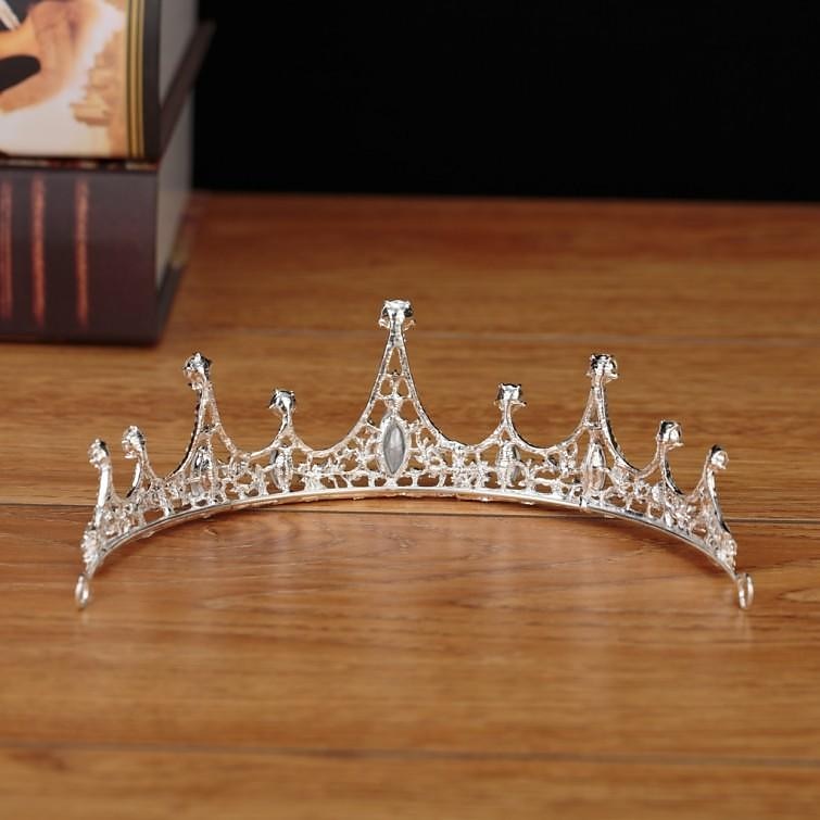 ezüst tiara és korona nőknek kristály királynő koronák strasszos hercegnő tiara lányoknak menyasszony esküvői haj kiegészítők menyasszonyi születésnapi partira bál halloween cos-play jelmez karácsony 2025 - $15.49 –P1