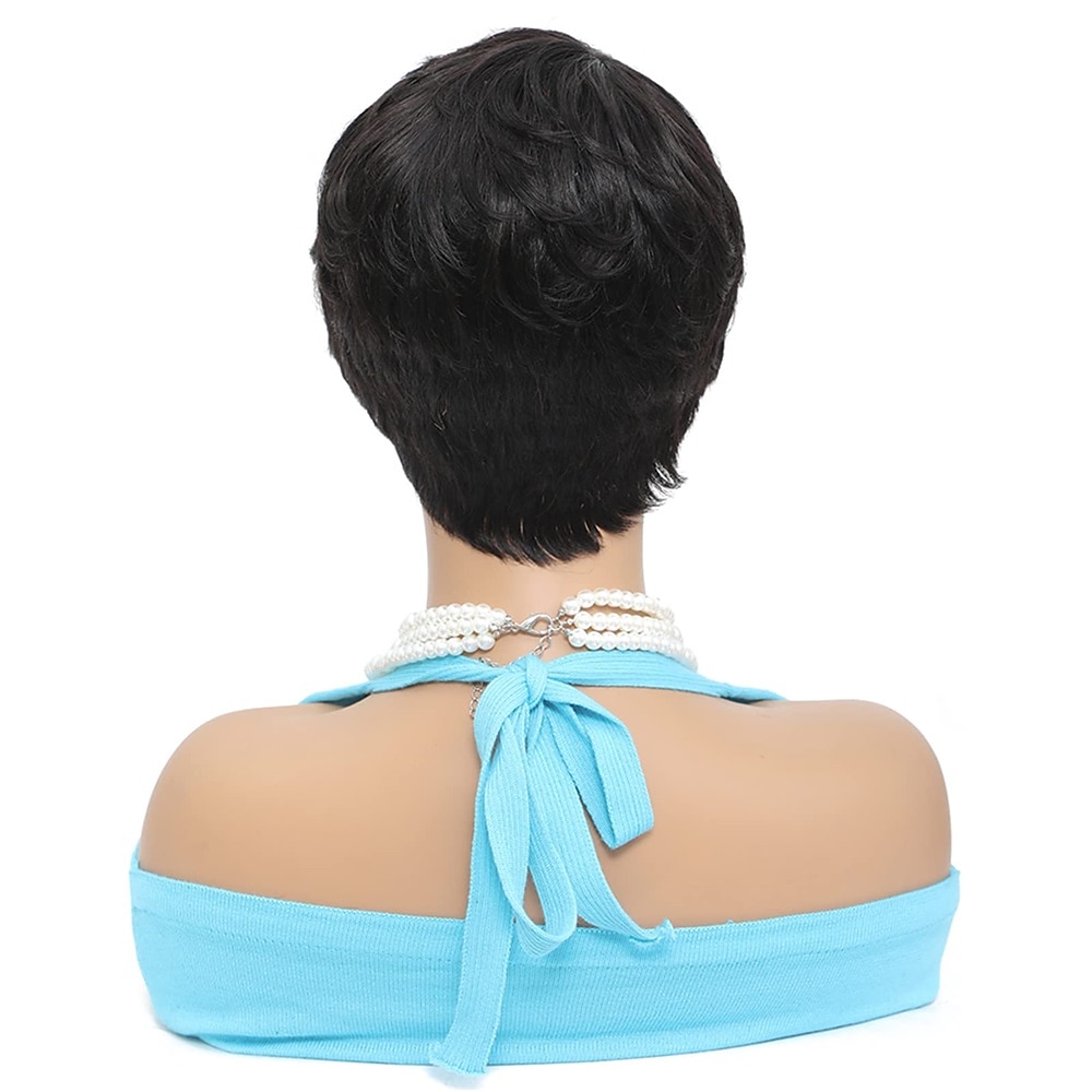 perruques de cheveux courts coupe de lutin droite courte bob perruque pour les femmes noires 100% brésilienne vierge de cheveux humains non dentelle pleine machine faite 6 pouces naturel noir couleur de 2025 ? $24.99 –P3
