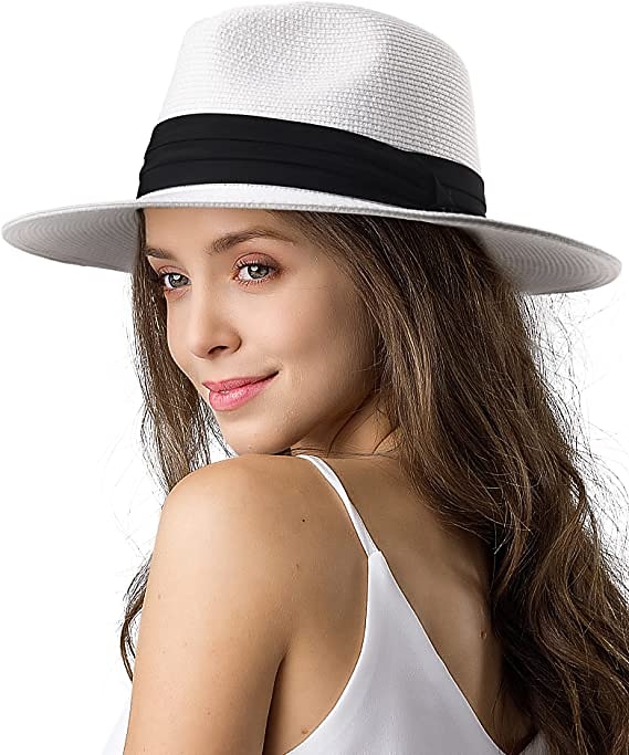 1 pcs Womens Mens Wide Brim Straw Panama Hat Fedora Summer Beach Sun Hat  Straw Hat for Women 2026 - $18.49 –P4