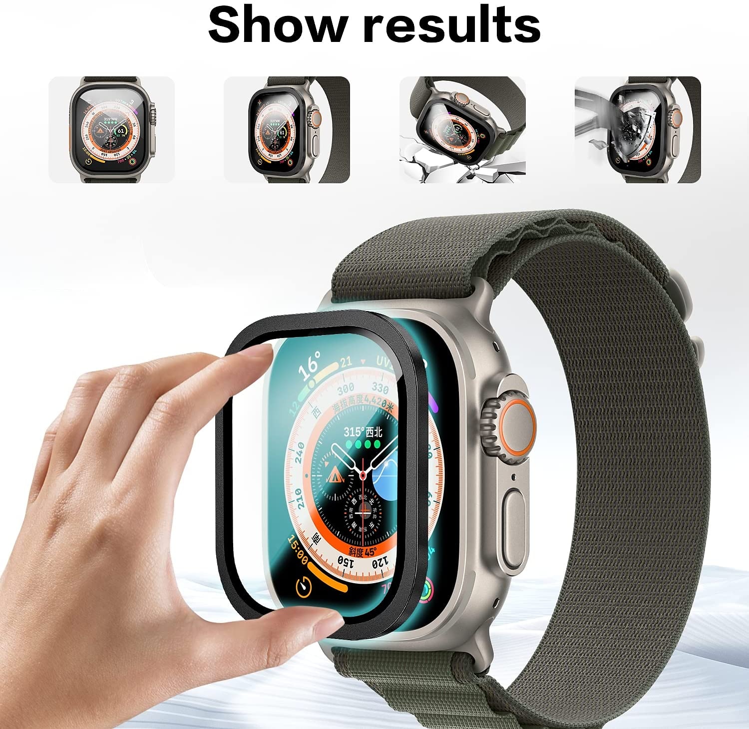 чехол для часов для apple watch ultra 49 мм защитная пленка для экрана 49 мм 9h закаленное стекло рамка из титанового сплава сохранить оригинальную сенсорную легкую защитную стеклянную пленку для 2025 - $9.99 –P4