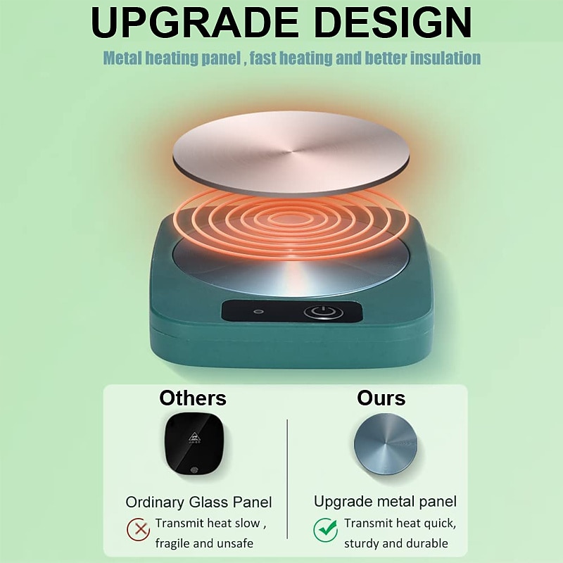 koffiekopje warmer waterdicht smart cup koffiemok warmer onderzetter voor opwarming & verwarming koffie drank melk thee en warme chocolademelk aluminium metalen paneel veilig betrouwbaar 2026 - $16.99 –P4